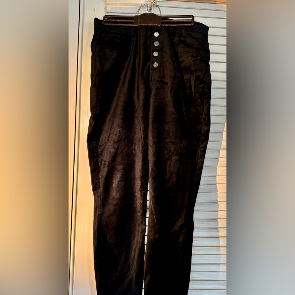 Women’s Slim Fit Black Velvet Pants